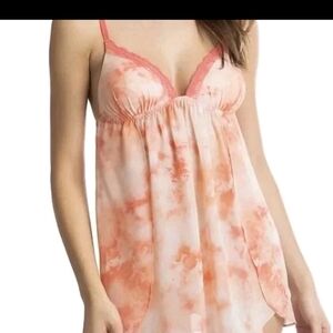 NWT Tie-Dye Pink and Orange Babydoll Lingerie Set Size XL